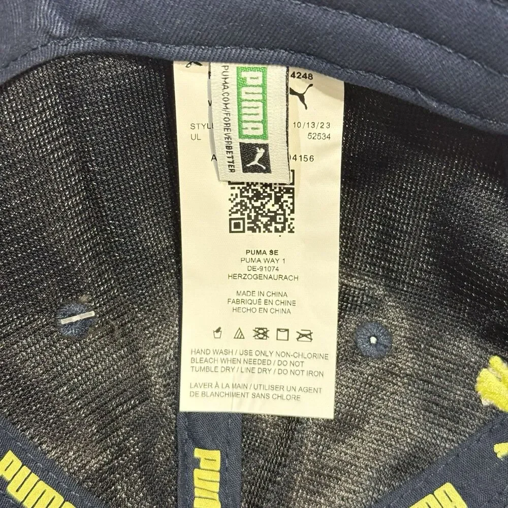 Puma NWT kids hat Adjustable Puma youth cap in blue with yellow details